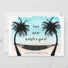 Fun New Address Florida Beach Palm Treving Moving Aankondiging