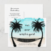 Fun New Address Florida Beach Palm Treving Moving Aankondigingskaart (Voorkant / Achterkant)