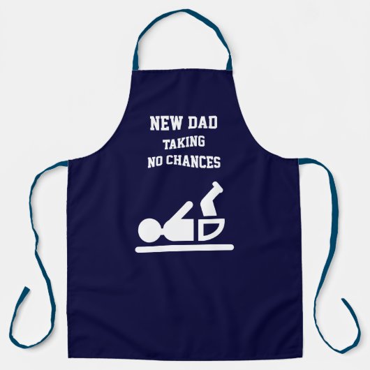 Fun NEW DAD Luier Duty BLUE Schort (Voorkant)