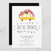 Fun New York Yellow Cab Moving Announcement Card Kaart (Voorkant / Achterkant)