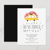 Fun New York Yellow Taxi Moving Announcement Card Kaart (Voorkant / Achterkant)