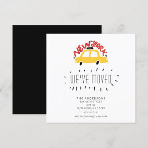 Fun New York Yellow Taxi Moving Announcement Card Kaart
