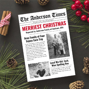 Fun Newspaper Multi-Photo Holiday Kaart