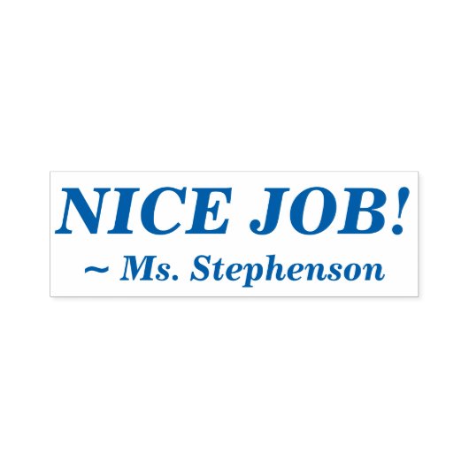 Fun "NICE JOB!" + Educator Naam Rubber Stempel (Design)