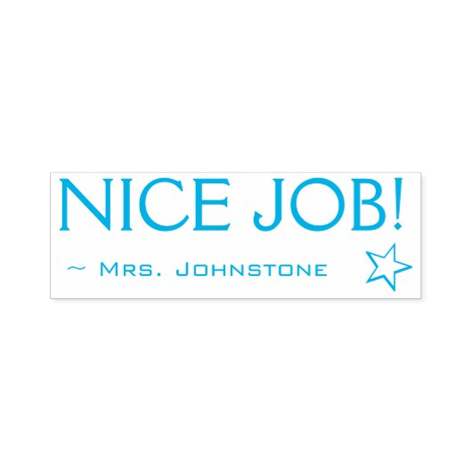 Fun "NICE JOB!" Educator Rubber Stamp Zelfinktende Stempel (Design)