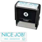 Fun "NICE JOB!" Educator Rubber Stamp Zelfinktende Stempel (In situ)
