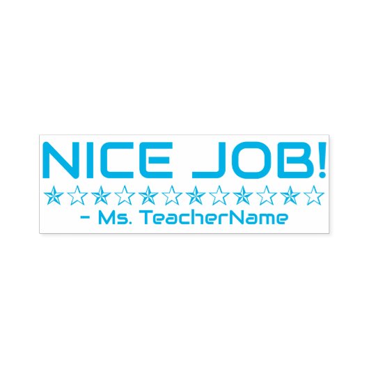 Fun "NICE JOB!" Leraar Rubber Stamp Zelfinktende Stempel (Design)
