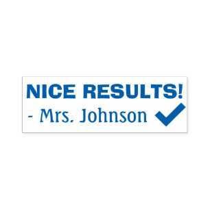 Fun "NICE RESULTS!" Rubberstempel sorteren Zelfinktende Stempel