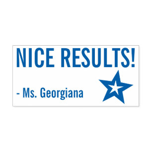 Fun "NICE RESULTS!" Rubberstempel Zelfinktende Stempel