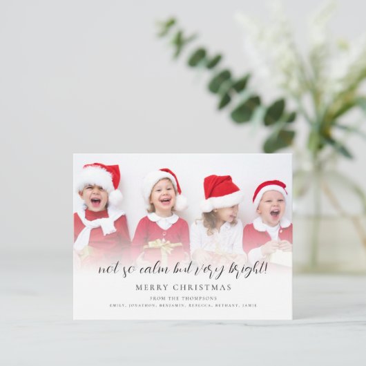 Fun niet zo kalm, maar zeer heldere scriptfoto feestdagenkaart (Staand voorkant)