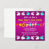 Fun nieuwjaarsjaar Eve Party Invitation Year of th Kaart (Voorkant / Achterkant)