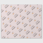 Fun No Peking Snowman Pink Named Wrapping Paper Cadeaupapier (Vlak)