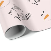 Fun No Peking Snowman Pink Named Wrapping Paper Cadeaupapier (Rol Hoek)