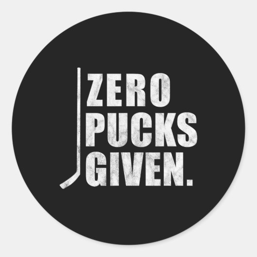 Fun Noodlijdende Hockey Zero Pucks Gegeven Ronde Sticker (Voorkant)