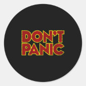 Fun Nostalgic Tees Don't Panic - Women's Clic Fit  Ronde Sticker (Voorkant)