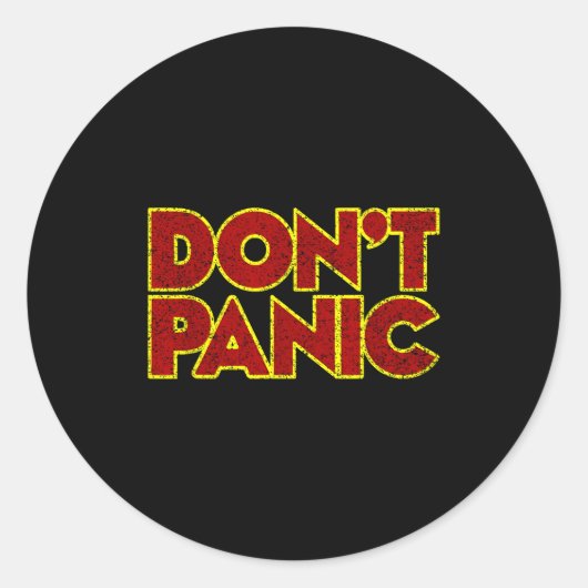 Fun Nostalgic Tees Don't Panic - Women's Clic Fit Ronde Sticker (Voorkant)
