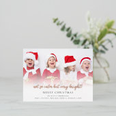 Fun not so Calm but very Bright Script Photo Glam Folie Feestdagen Briefkaart (Staand Voorkant)