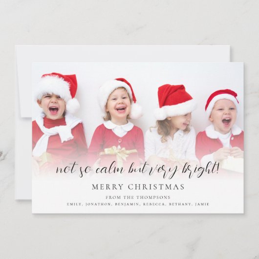 Fun not so Calm Script Photo Holiday Kaart (Voorkant)