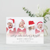 Fun not so Calm Script Photo Holiday Kaart (Staand voorkant)