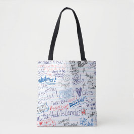 Fun Notitieboek School Boredom Doodle Art Tote Bag
