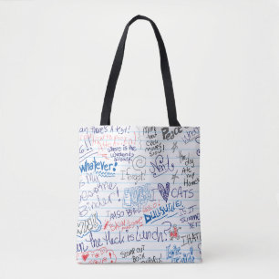 Fun Notitieboek School Boredom Doodle Art Tote Bag