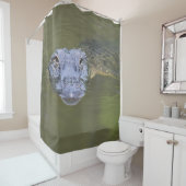 Fun Novelty Aligator Swamp Gator Wildlife Animal Douchegordijn (In situ)
