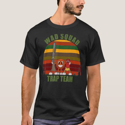 Fun Novelty Clay Pigeon Team Wad Squad TRAP T-shirt (Voorkant)