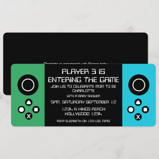 Fun Novelty Computer Game Baby shower Kaart (Voorkant / Achterkant)