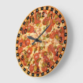 Fun Novelty Cool Food Pizza Theme Kitchen Grote Klok (Hoek)