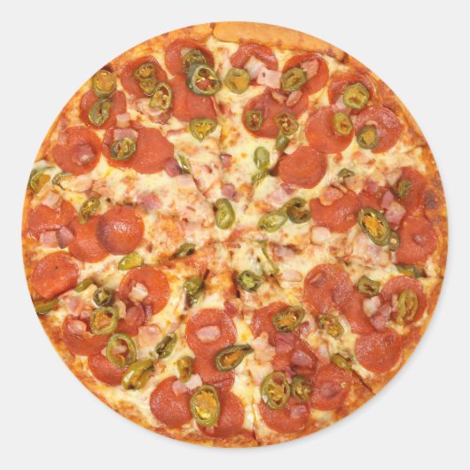 Fun Novelty Cool Food Pizza Theme Kitchen Ronde Sticker (Voorkant)