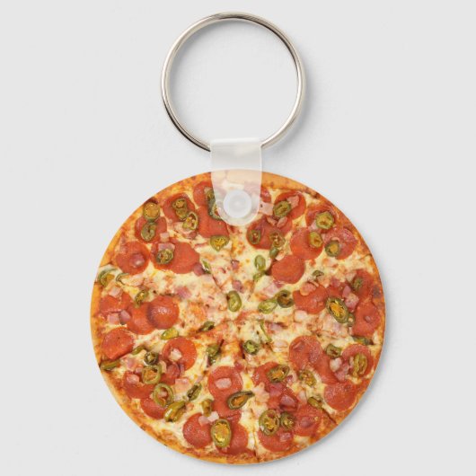 Fun Novelty Cool Food Pizza Theme Kitchen Sleutelhanger (Voorkant)