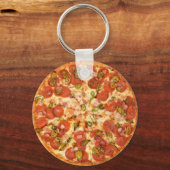 Fun Novelty Cool Food Pizza Theme Kitchen Sleutelhanger (Voorkant)