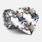 Fun Novelty Elegant gekleed Formele Raccoon Humor Stropdas (Opgerold)