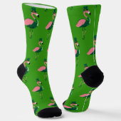 Fun Novelty Flamingo St Patricks Day Sokken (Gebogen)