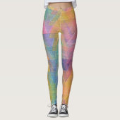 Fun Novelty Geometric Driangle, kleurrijk Abstract Leggings (Voorkant)
