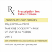 Fun Novelty Rx Prescription Label Sticker (Voorkant)