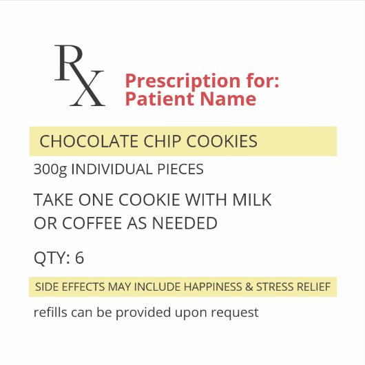Fun Novelty Rx Prescription Label Sticker (Voorkant)