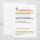 Fun Novelty Rx Prescription Pharmacy Afstuderen Kaart (Voorkant / Achterkant)