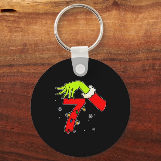 Fun Number 7 Christmas 67 Six Seven Meme Xmas Men  Sleutelhanger (Voorkant)
