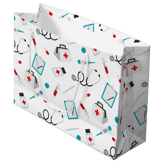 Fun Nurse-apparaatpatroontas Groot Cadeauzakje (Voorkant Gekanteld)