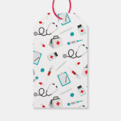Fun Nurse Equipment Patroon label Cadeaulabel (Achterkant)