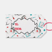 Fun Nurse Equipment Patroon label Cadeaulabel (Voorkant (Horizontaal))