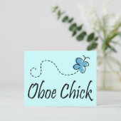 Fun Oboe Chick Music Briefkaart (Staand voorkant)