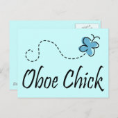 Fun Oboe Chick Music Briefkaart (Voorkant / Achterkant)