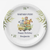 Fun Oerwoud Animal Safari Verjaardag Papieren Bordje (Voorkant)