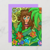 FUN OERWOUD THEMED SAFARI Birthday Party INVITATIO Kaart (Voorkant / Achterkant)