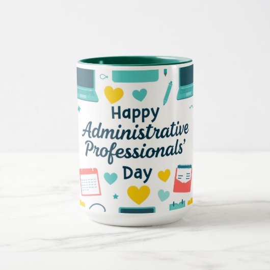 Fun Office Icons Administrative Day Pattern Mok (Midden)