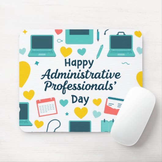 Fun Office Icons Administrative Day Pattern Muismat (Met muis)