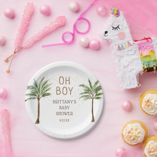 Fun Oh Boy Oerwoud Safari Baby shower Papieren Bordje (Feest)