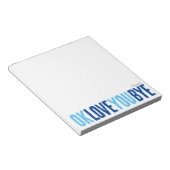 Fun OK Love You Bye Navy en Blue Boyfriend Notitieblok (Schuin)